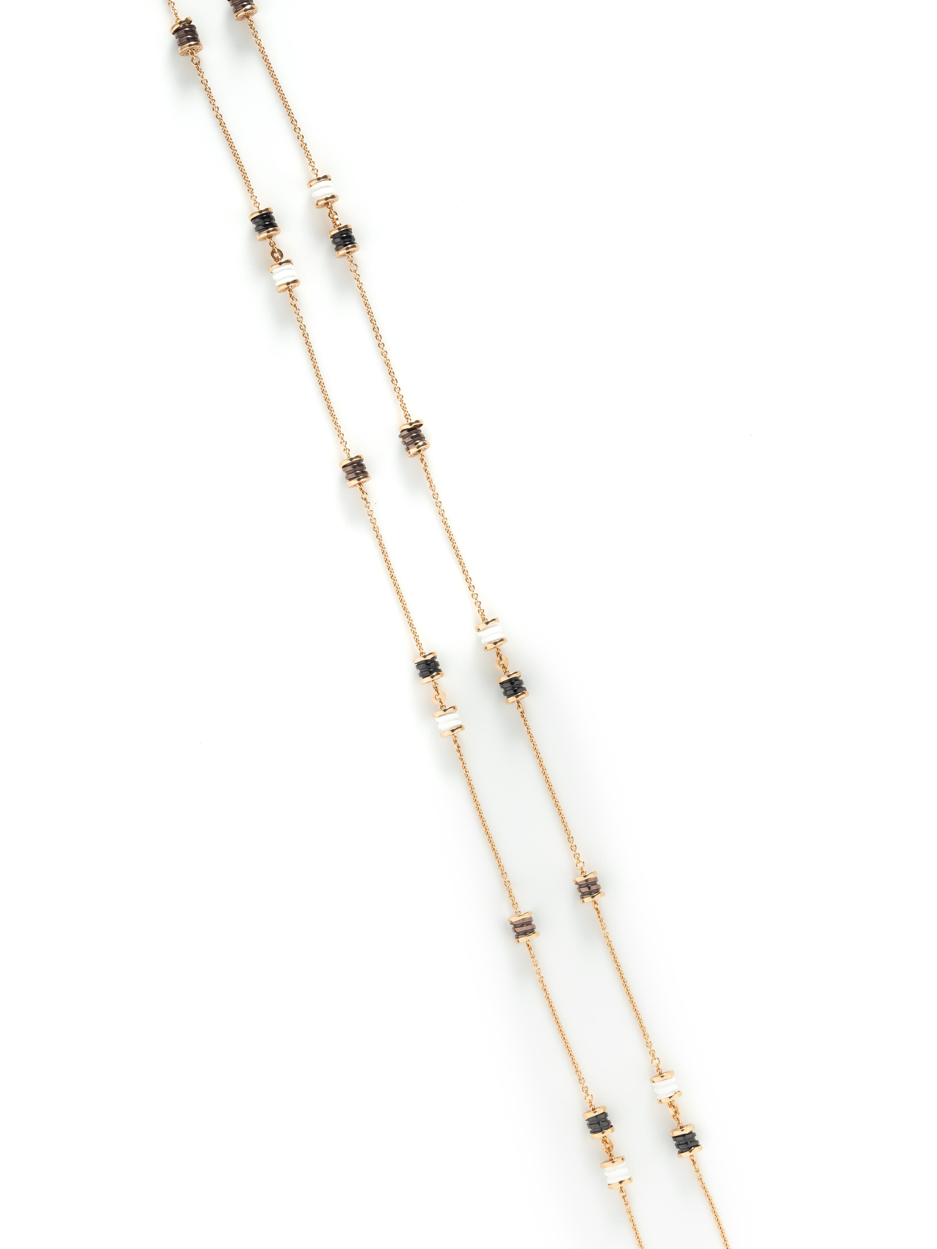 BULGARI, ROSE GOLD AND CERAMIC 'B.ZERO1' NECKLACE