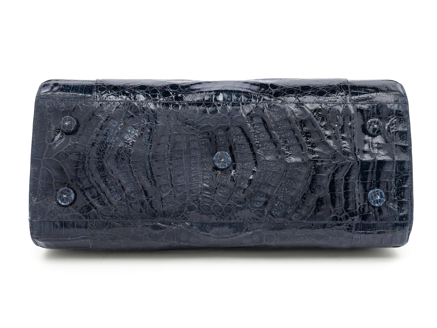 Nancy Gonzalez Navy Crocodile Bag, 2000s