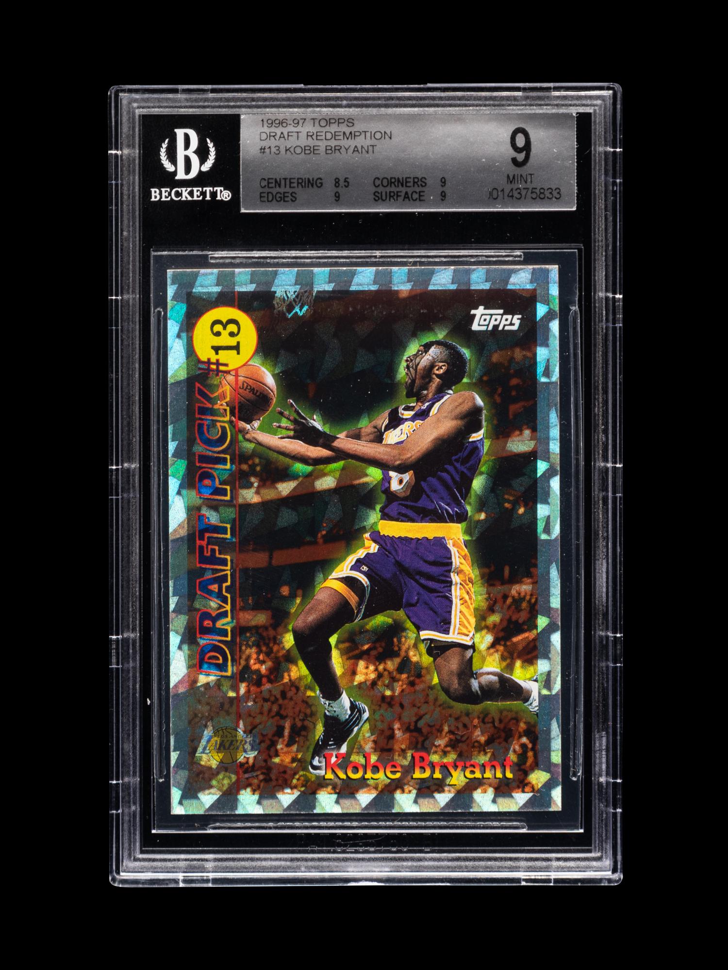 A 1996-97 Topps Draft Redemption Kobe Bryant Rookie Basketball Card No. DP13 (BGS 9 MINT)