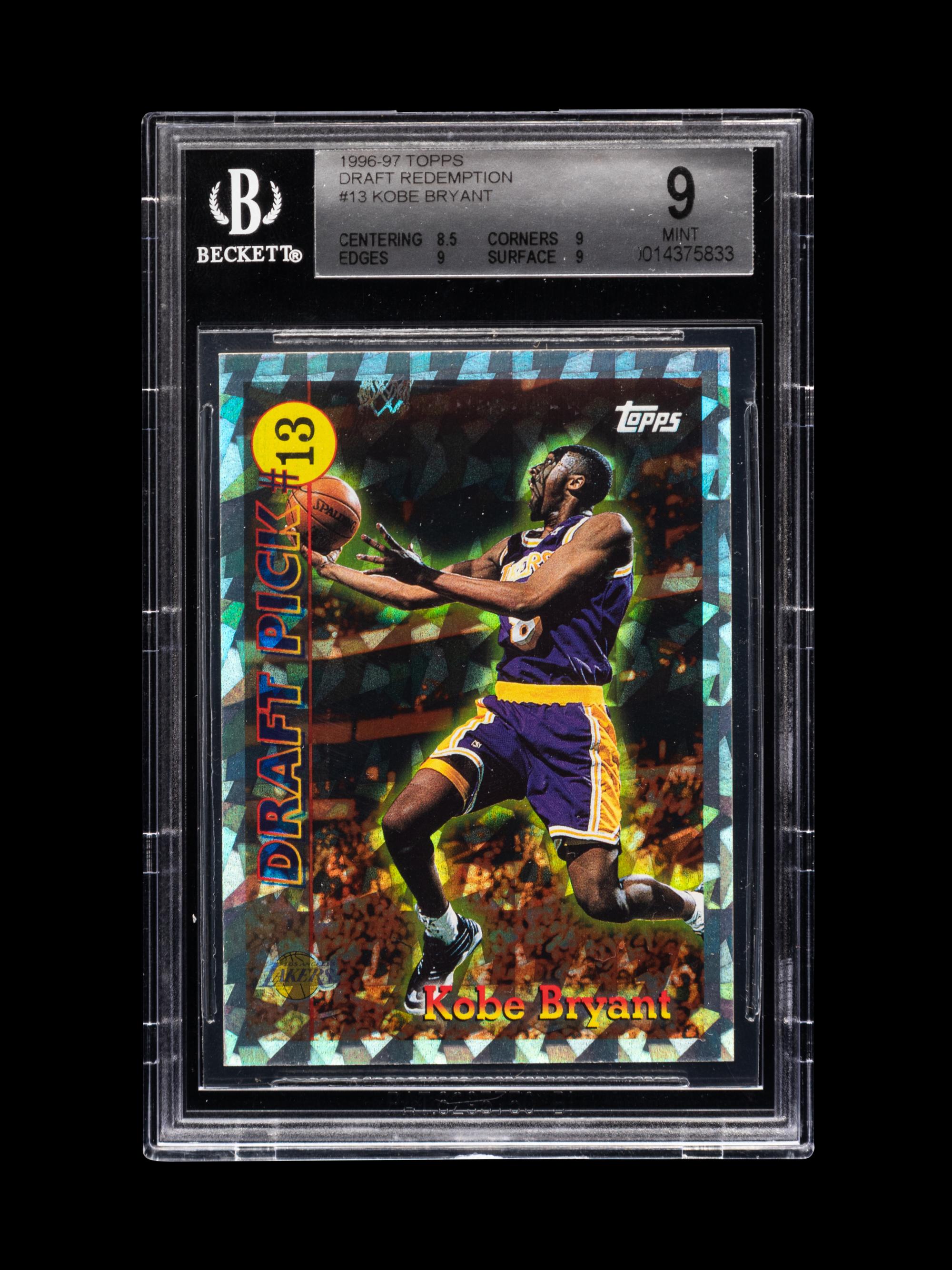 A 1996-97 Topps Draft Redemption Kobe Bryant Rookie Basketball Card No. DP13 (BGS 9 MINT)