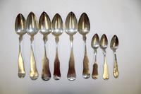A Collection of American Silver Flatware, various makers, 19th Century, each having a fiddle-form handle and comprising a pair of table