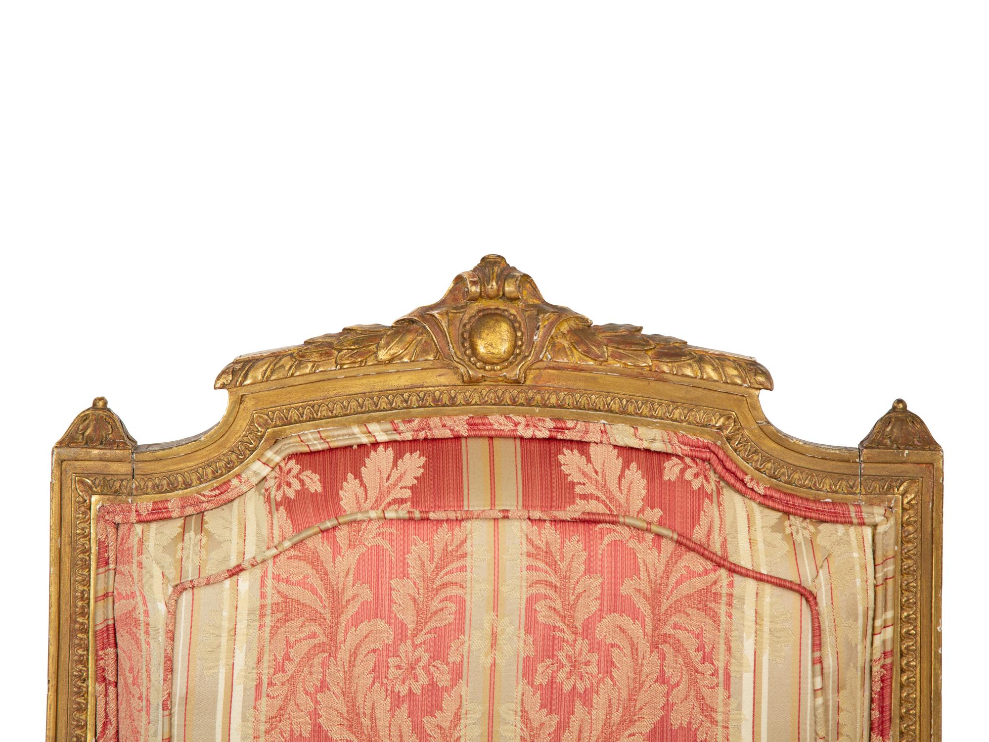 A Pair of Louis XVI Style Giltwood Fauteuils à la Reine