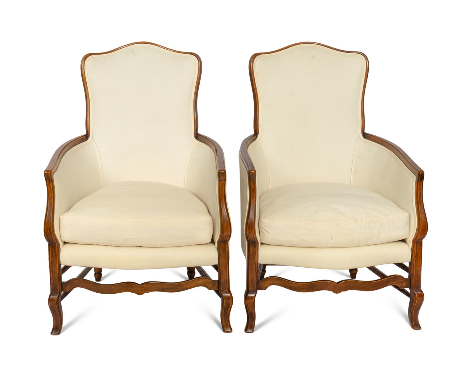 A Pair of Louis XV Provincial Beechwood Bergères