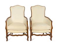 A Pair of Louis XV Provincial Beechwood Bergères