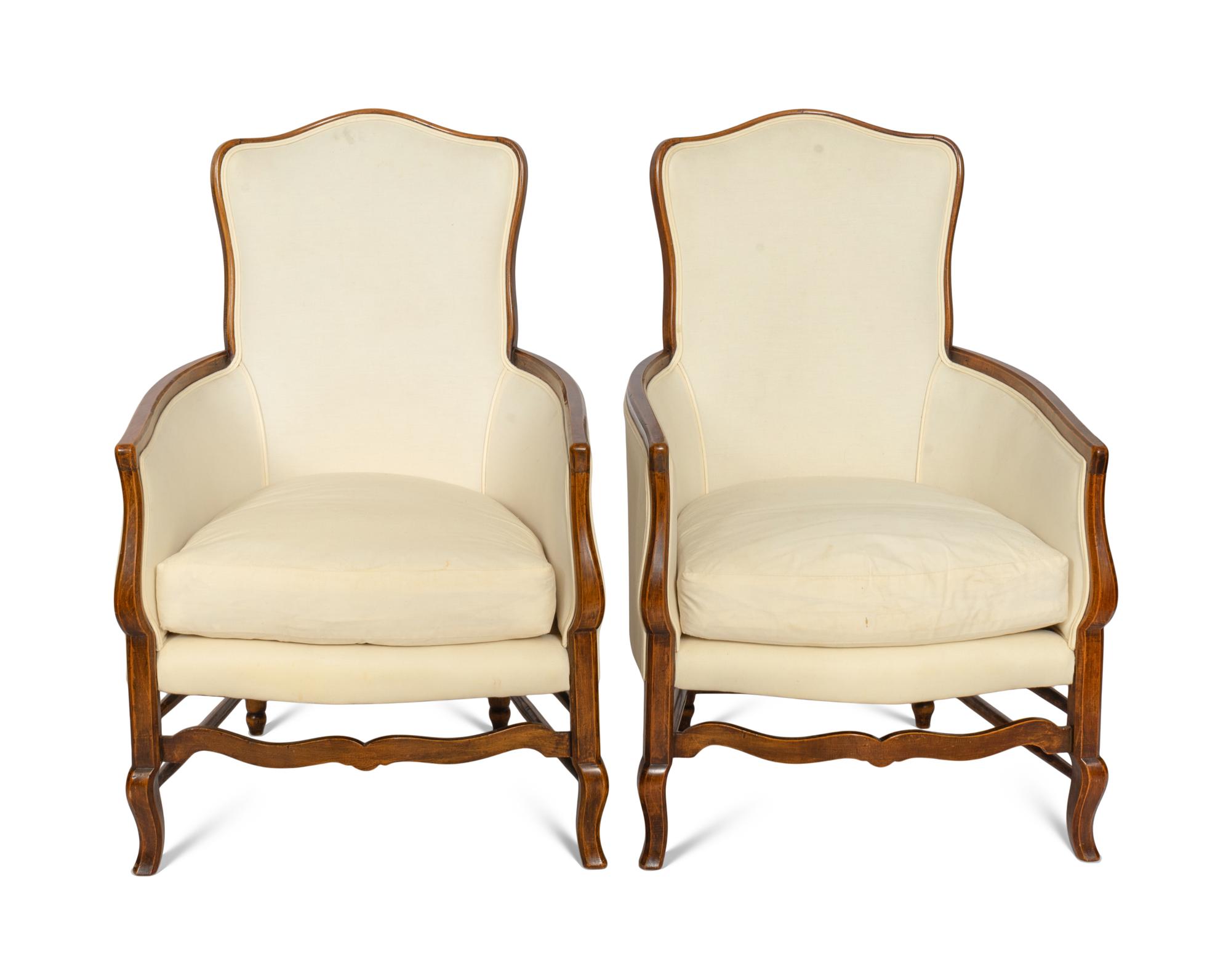 A Pair of Louis XV Provincial Beechwood Bergères