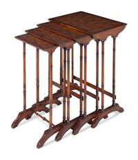 A Set of Four George III Style Mahogany Nest of Tables