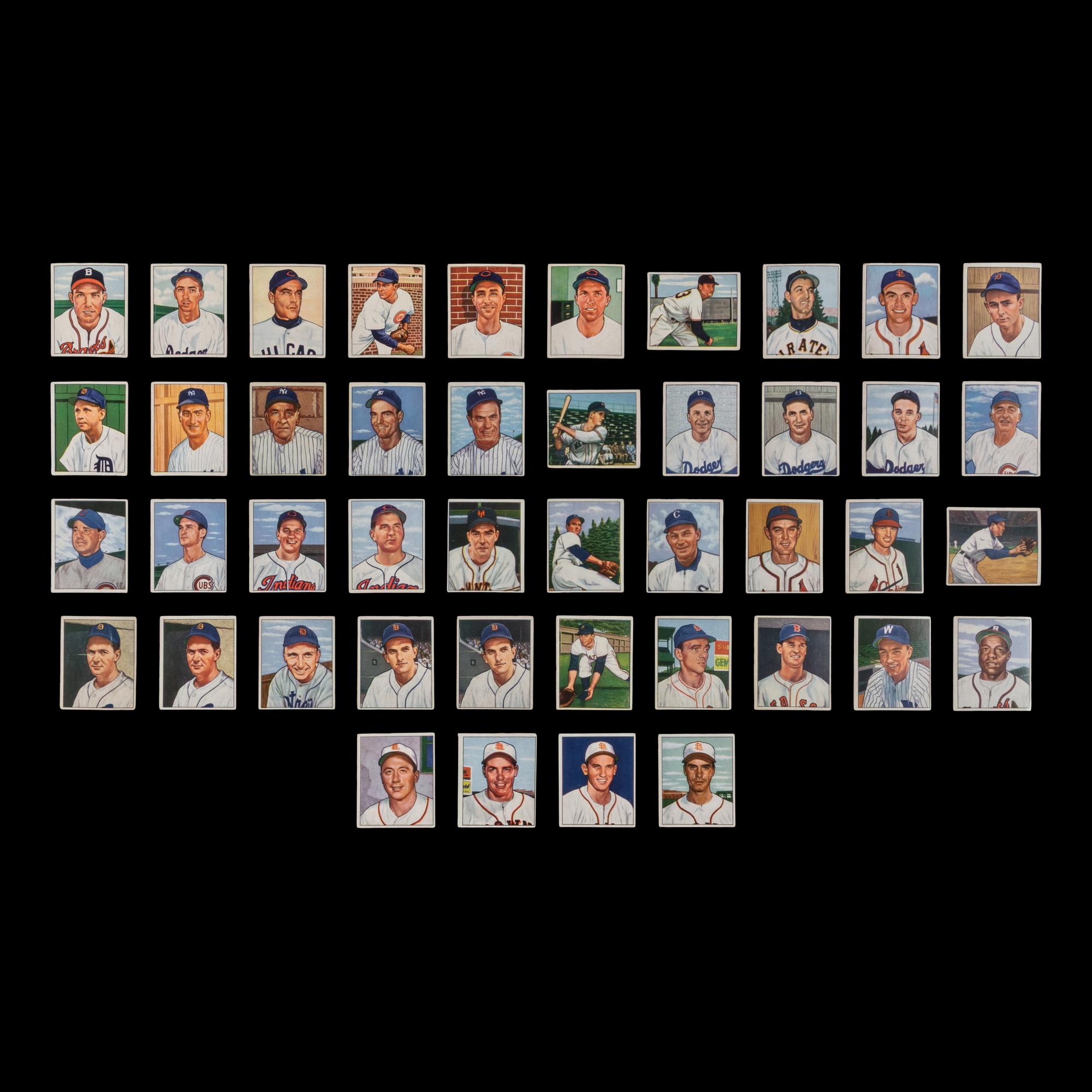 A Partial Set of 1950 Bowman Baseball Cards Including Multiple Hall of Famers (202/252)