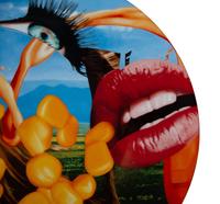 Two Porcelain Art Plates - Alex Katz Jessica , and Jeff Koons Lips — 20th Century
