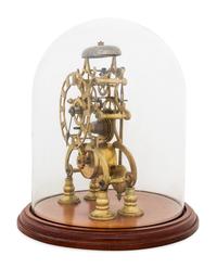 An English Brass Fusee Skeleton Clock and Cloche