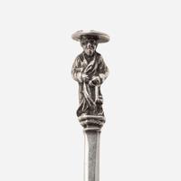 A George III sterling silver apostle spoon Partially rubbed maker's mark, "HW" (?), London, 1771
