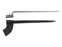 [MILITARIA]. Leather scabbard with reproduction bayonet.