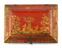A French Chinoiserie Decorated Box and a Decoupaged Box