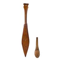 Northwest Coast Carved and Painted Model Paddle and Spoon