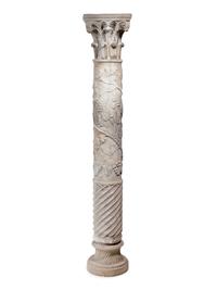 A Continental Relief Carved Marble Column