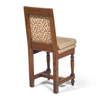 A French Baroque Carved Oak and Upholstered Backstool