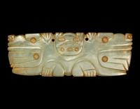 A Costa Rican Jade Bat Plaque