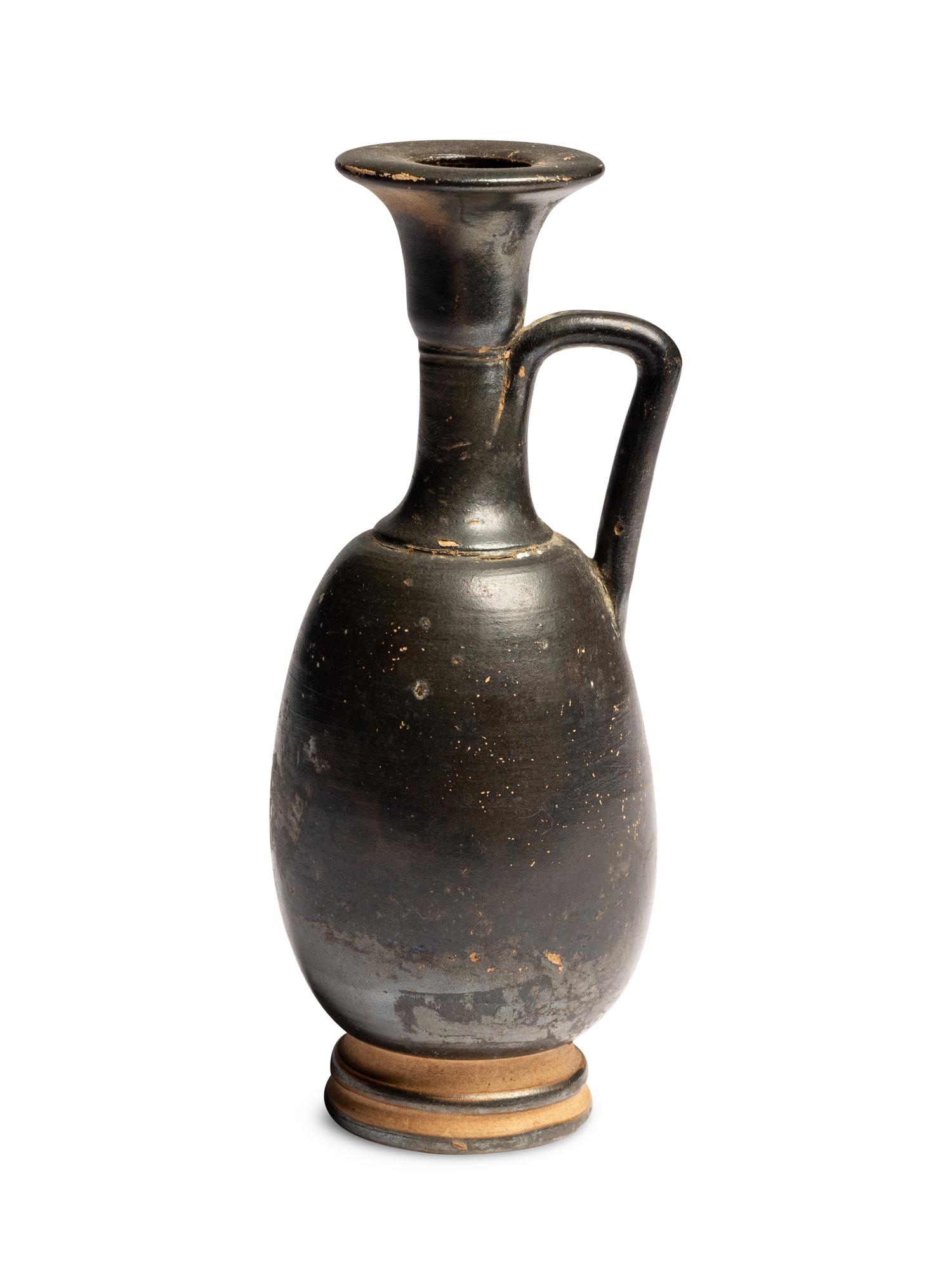 An Apulian Black-Glazed Lekythos