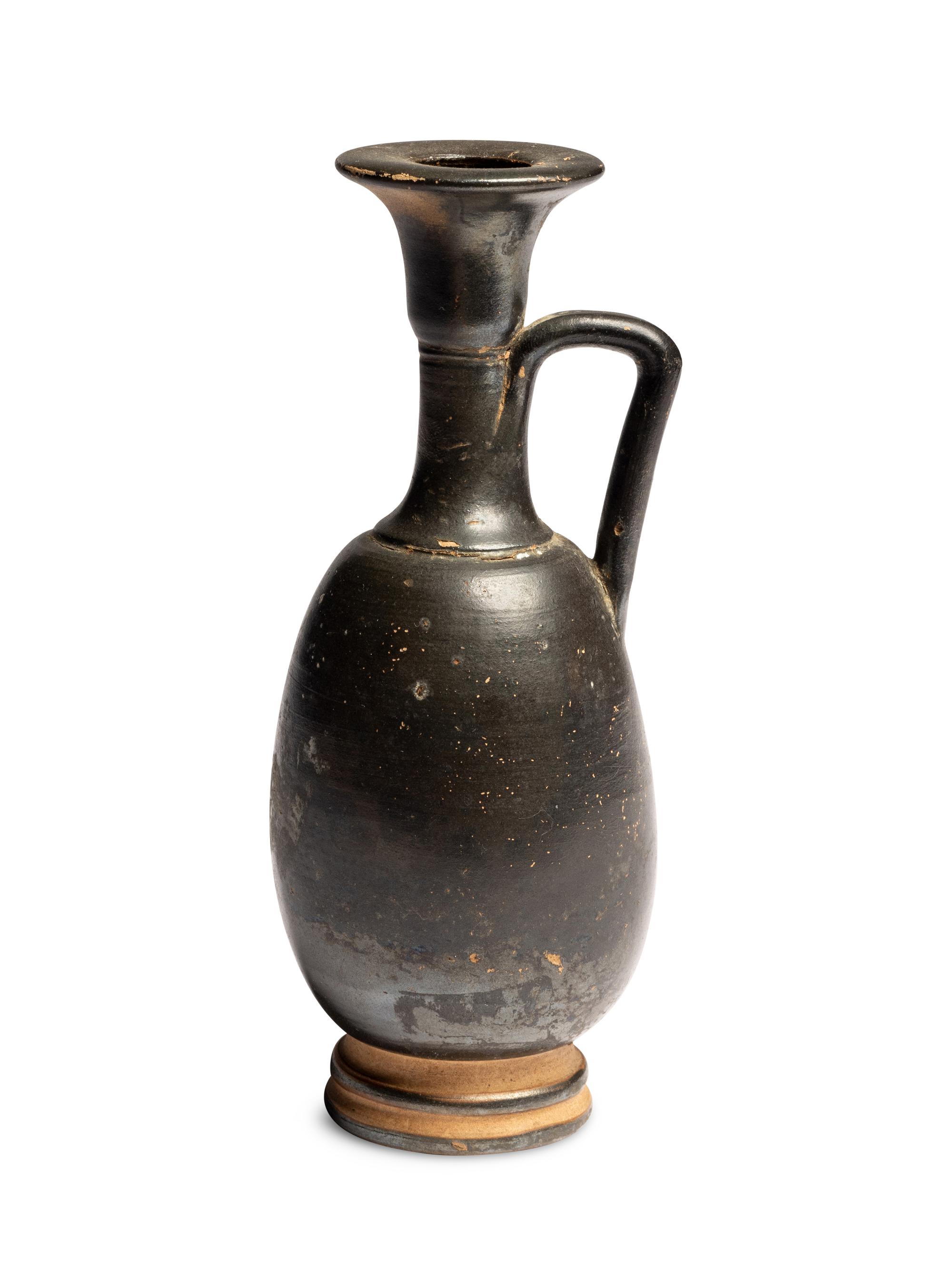 An Apulian Black-Glazed Lekythos