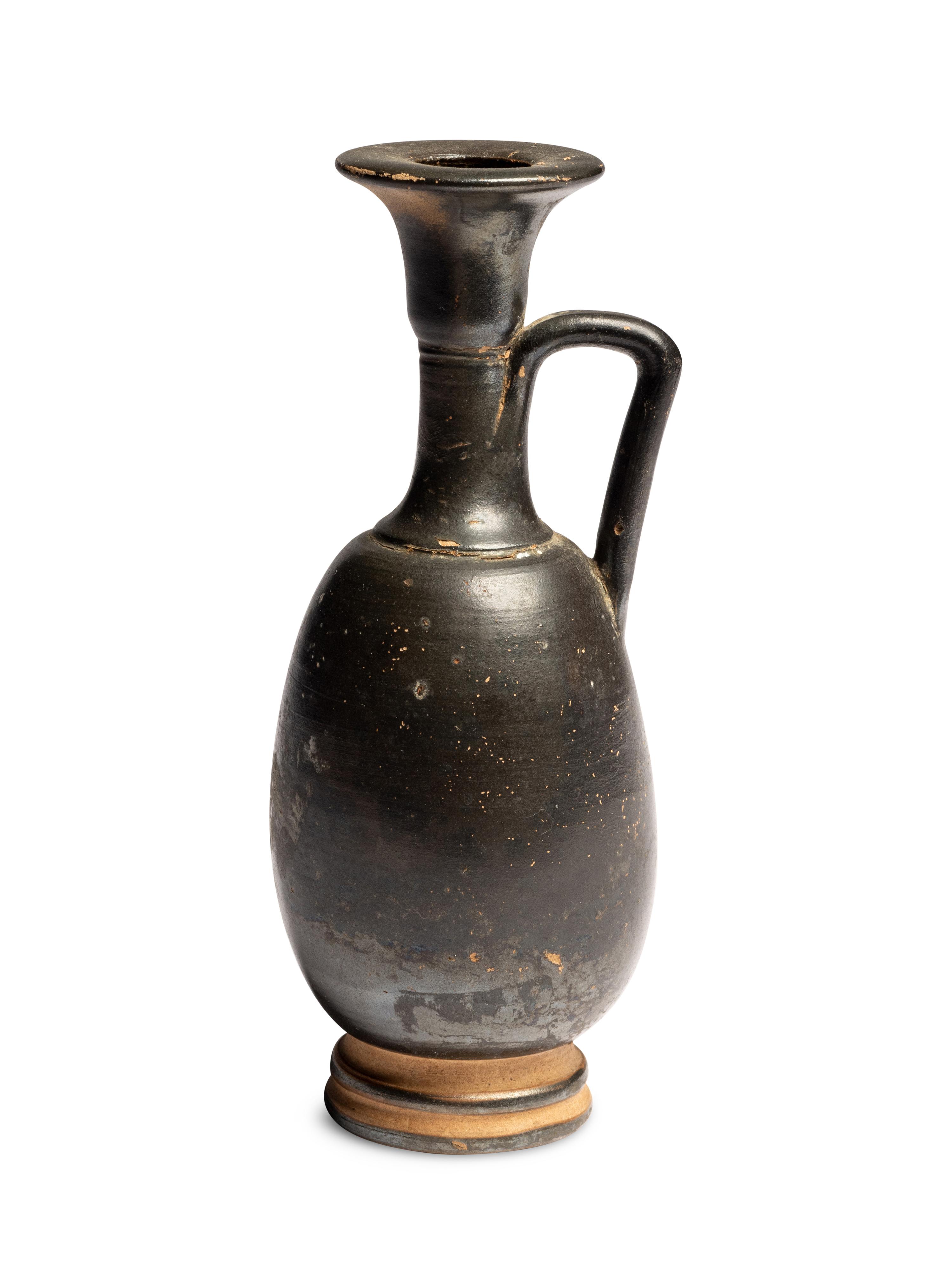 An Apulian Black-Glazed Lekythos