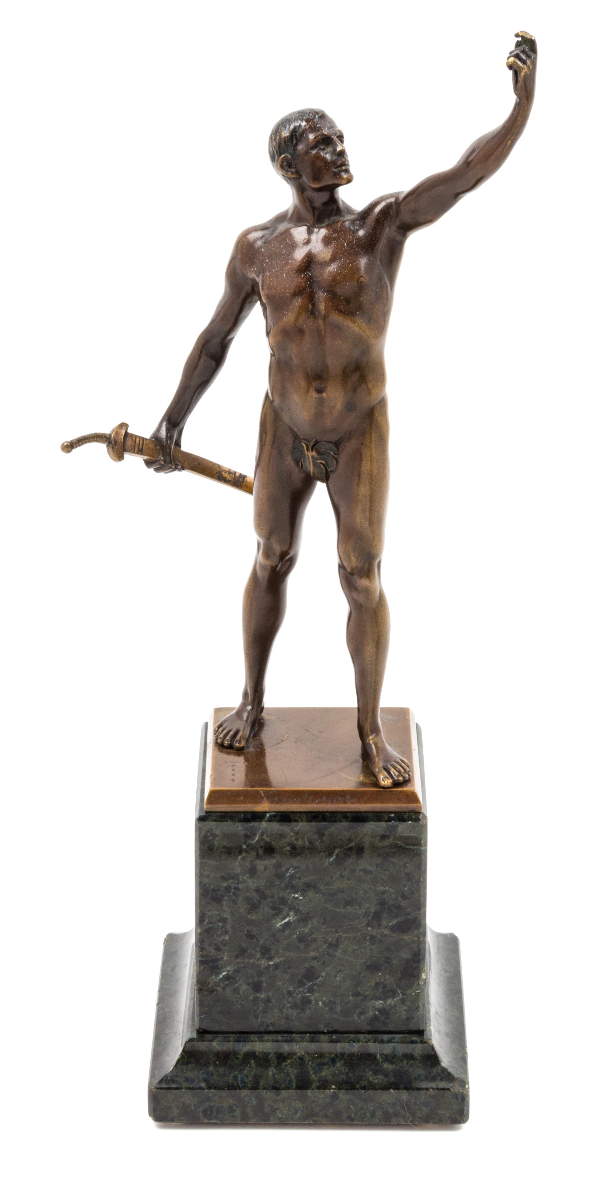 A Grand Tour Bronze Figure Height 12 1/2 inches. — PAUL LUDWIG KOWALCZEWSKI (1865-1910)