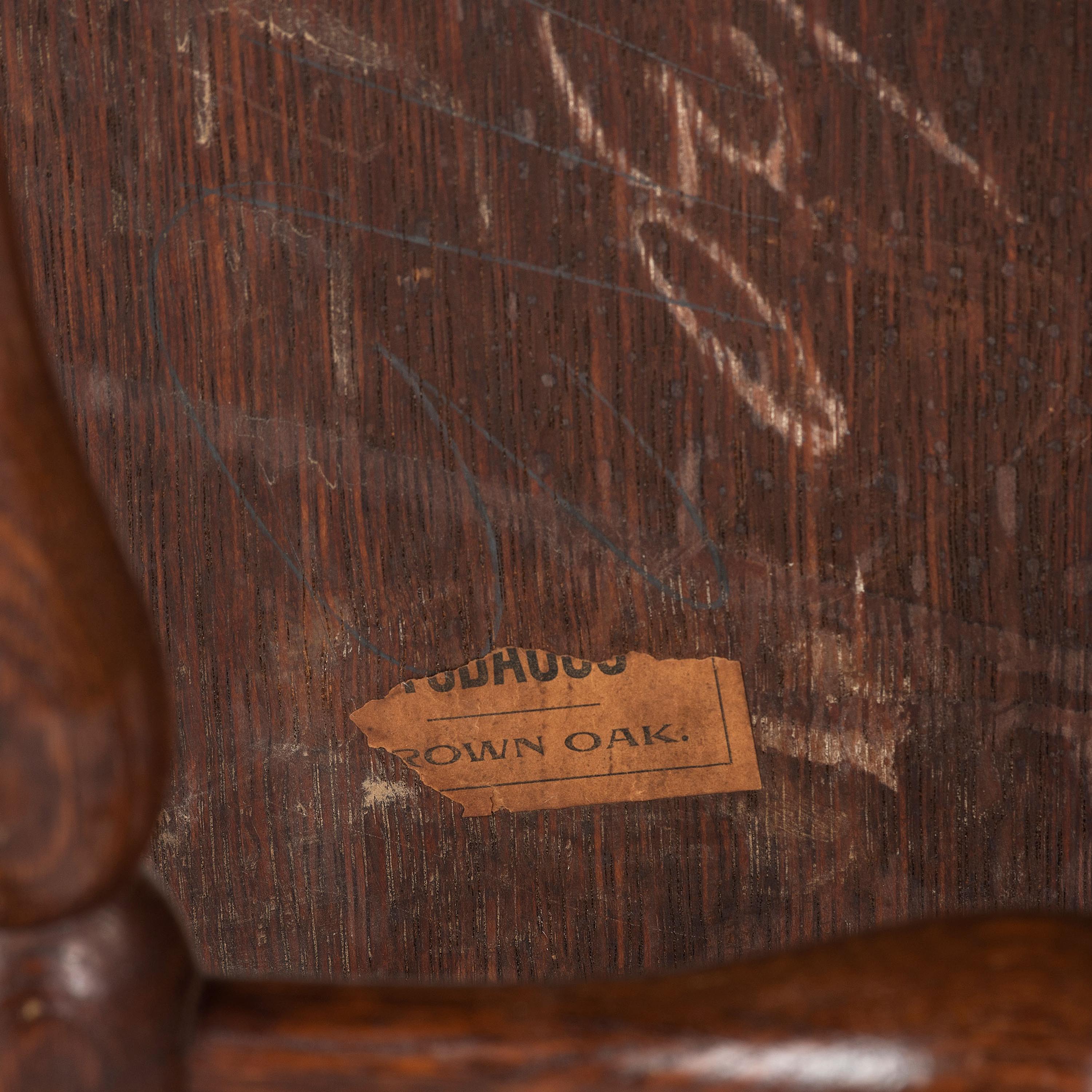 A Folk Art Pressed Oak USS Maine Chair