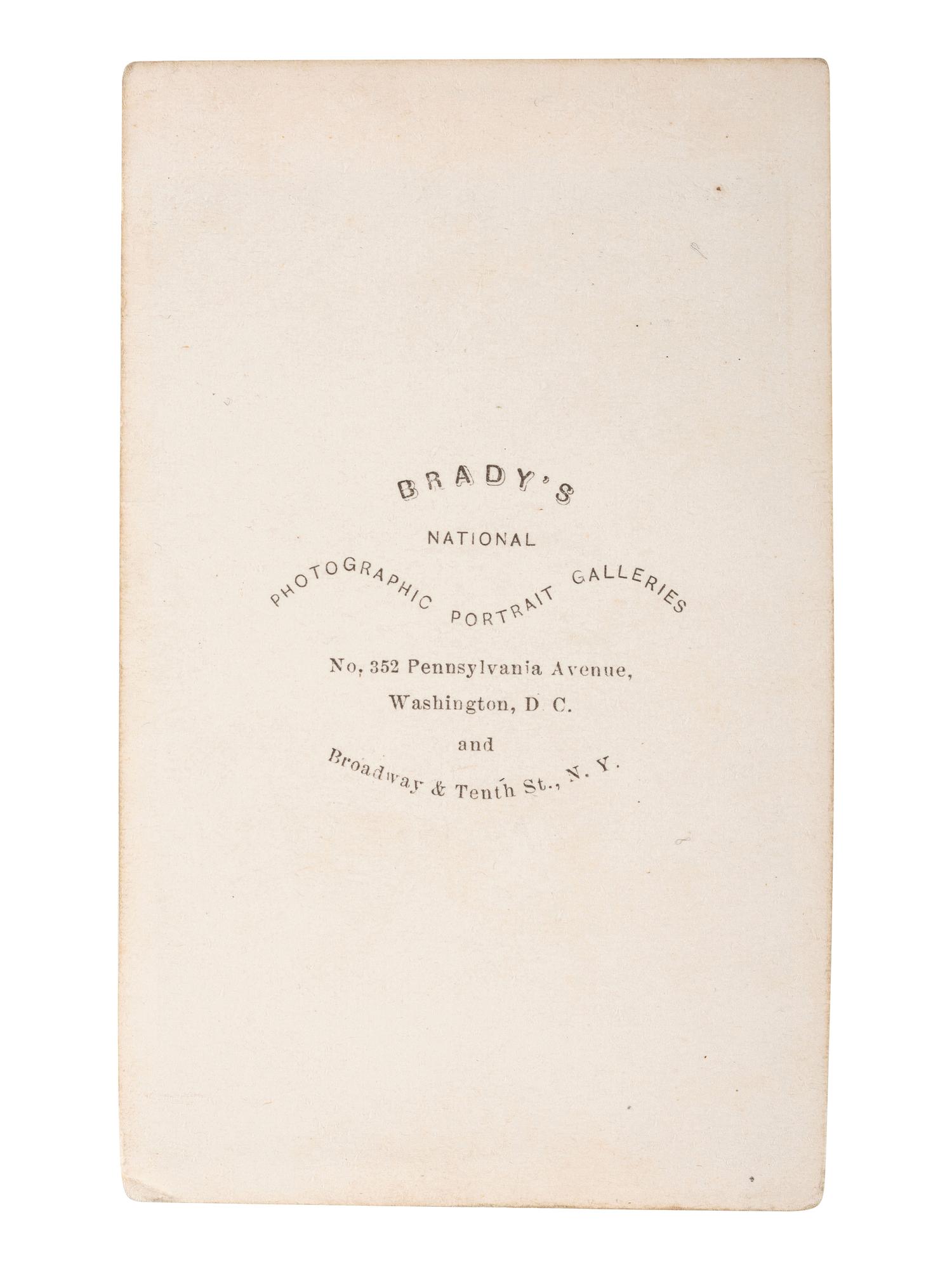 [LINCOLN, Abraham (1809-1865)]. A group of 2 photographs of Abraham Lincoln, incl. CDV by Mathew Brady.
