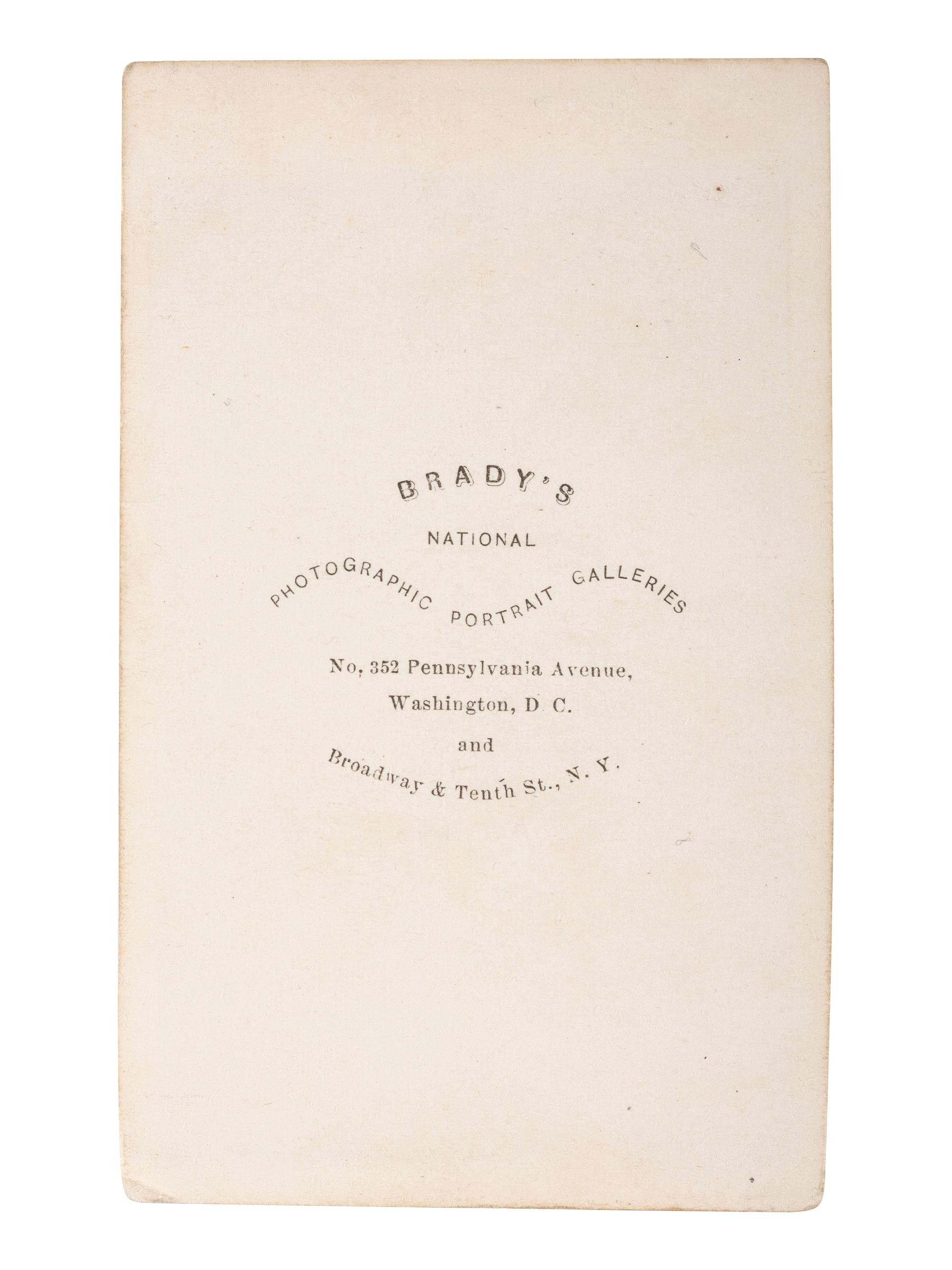 [LINCOLN, Abraham (1809-1865)]. A group of 2 photographs of Abraham Lincoln, incl. CDV by Mathew Brady.