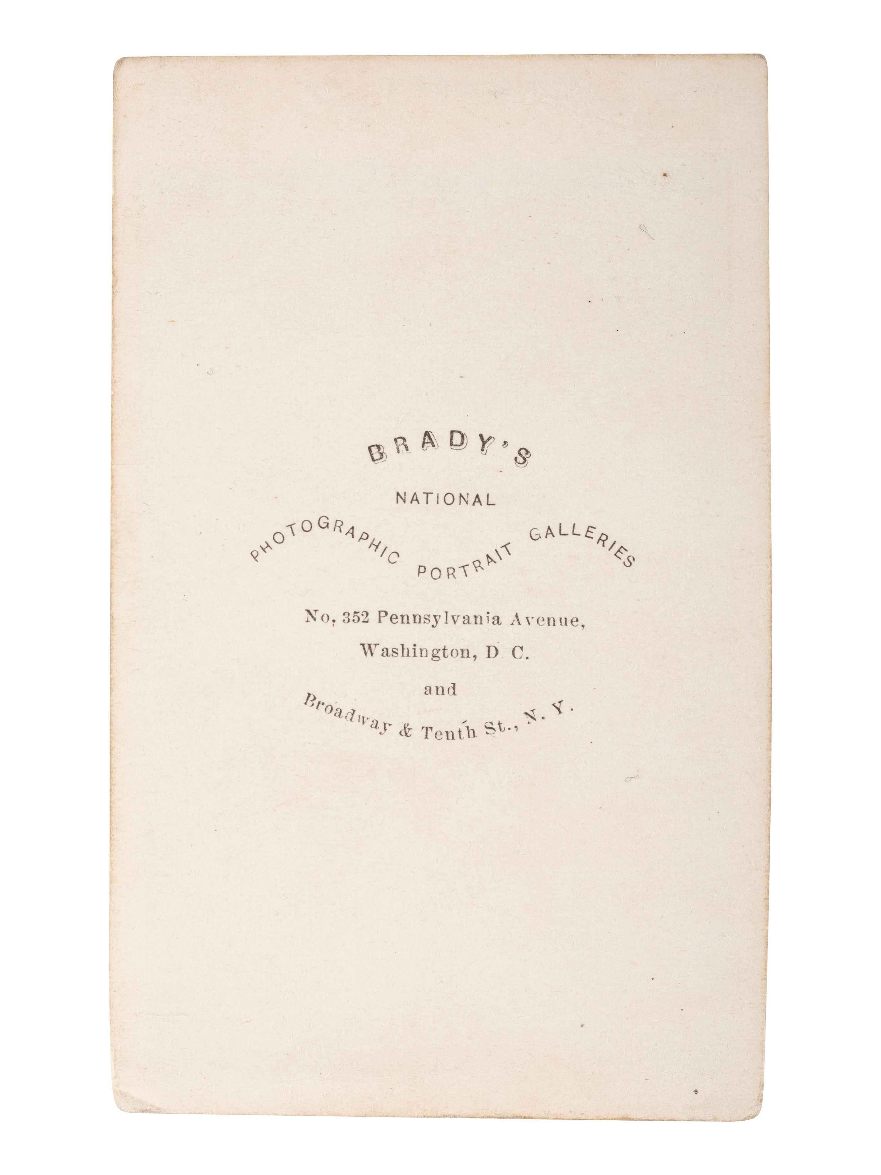 [LINCOLN, Abraham (1809-1865)]. A group of 2 photographs of Abraham Lincoln, incl. CDV by Mathew Brady.
