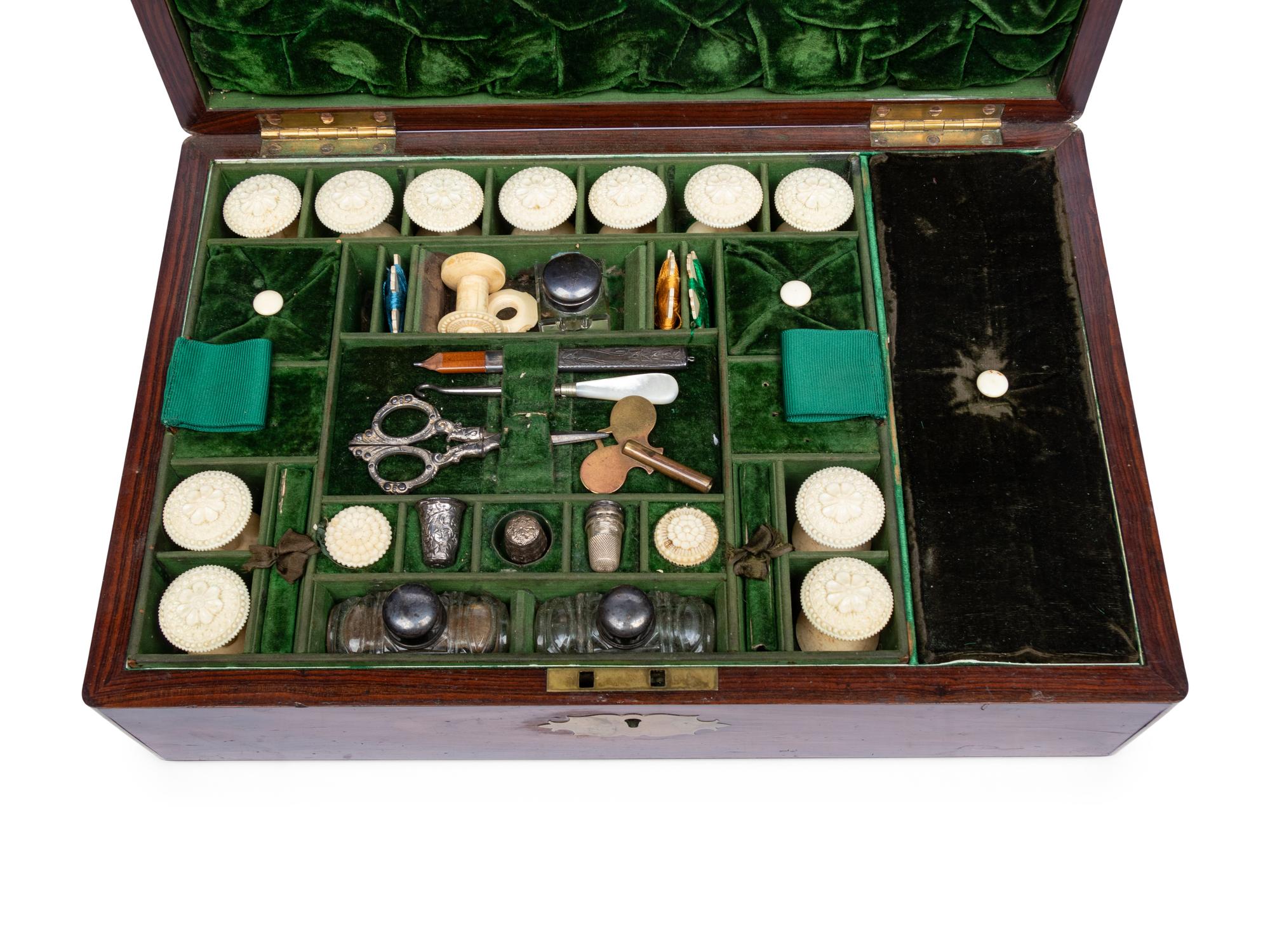 A Musical Needlework Box with Movement by F. Nicole