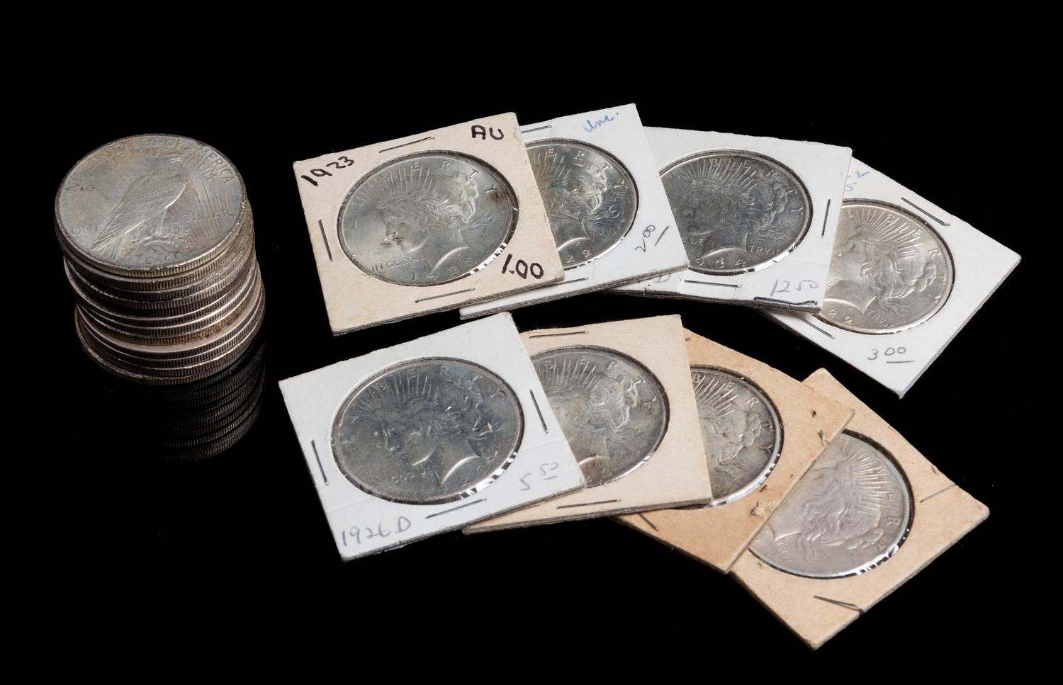 A Group of 20 United States Peace Silver Dollar Coins