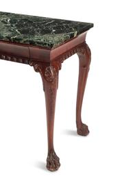 A George II Style Walnut Marble-Top Table
