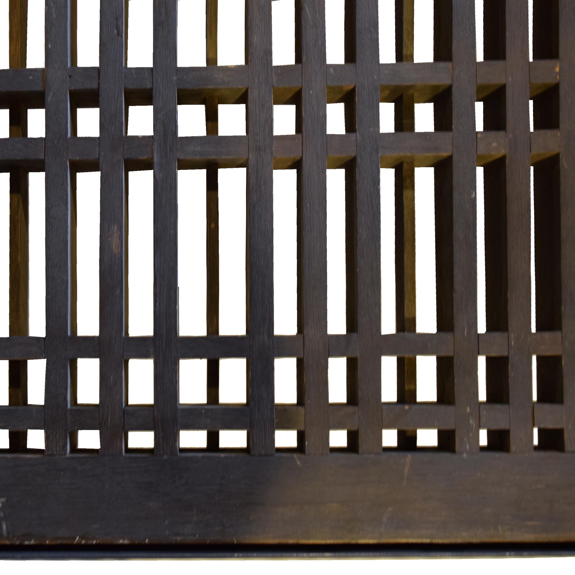 An Oak and Steel Coffee Table with Lattice Panel from the Oak Park Club, Oak Park, IL. 70" W x 38.5" D x 20.25" H — United States, 20th Century