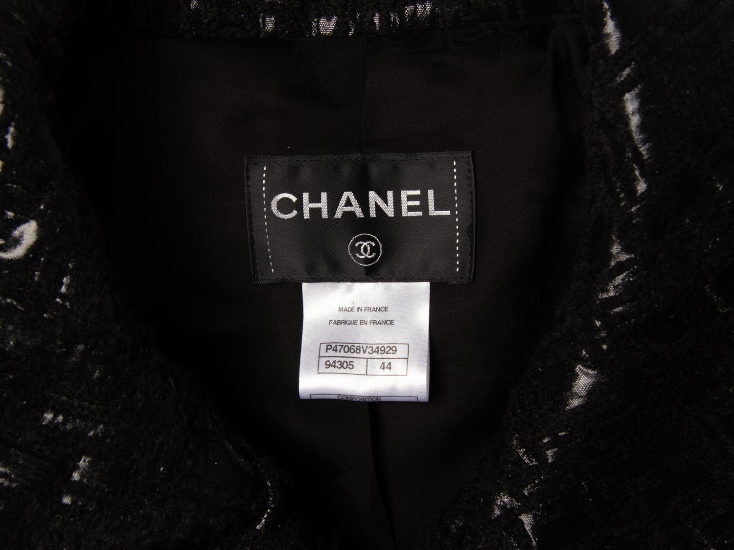 EXCEPTIONAL CHANEL, BLACK LAMÉ TWEED JACKET