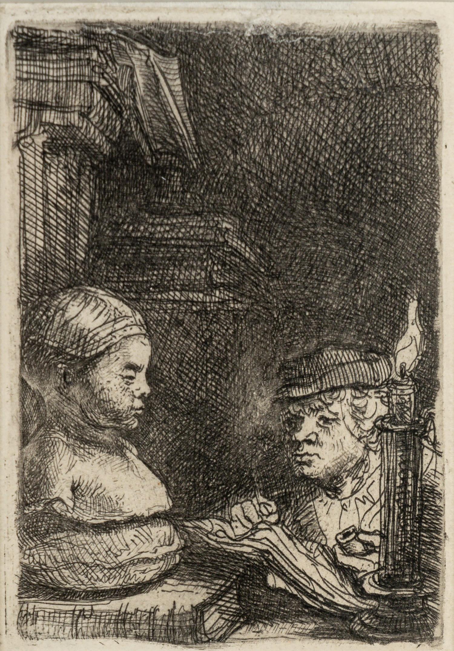 Man Drawing from a Cast
