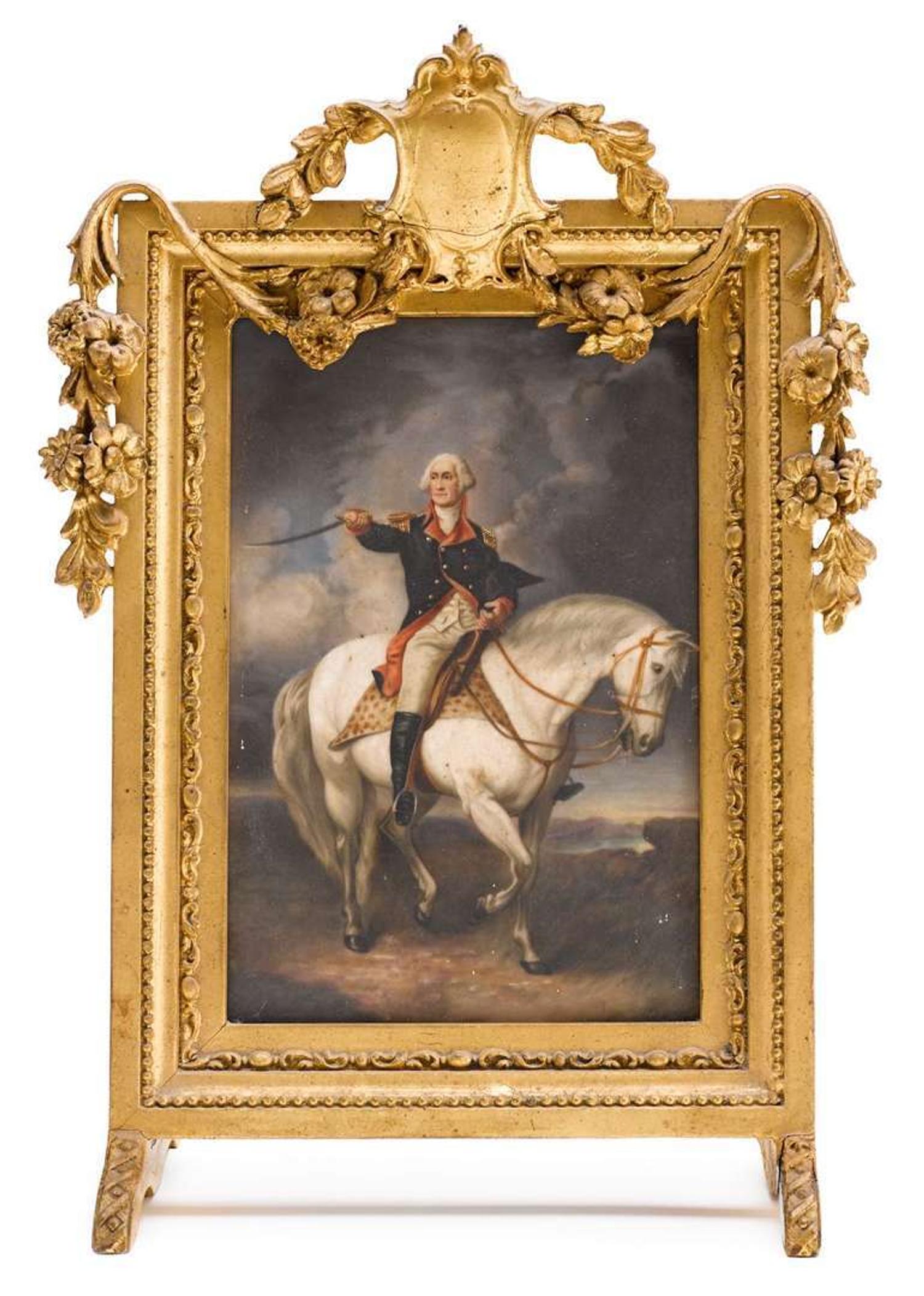 Painted porcelain plaque After John Faed (1820-1902), George Washington Taking the Salute at Trenton c.m. hutschenreuther, hohenberg, germany