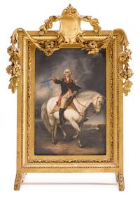Painted porcelain plaque After John Faed (1820-1902), George Washington Taking the Salute at Trenton c.m. hutschenreuther, hohenberg, germany