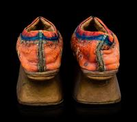 A Pair of Chinese Embroidered Silk Lady's Shoes