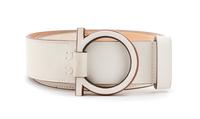 Salvatore Ferragamo White Leather Belt, 1990s