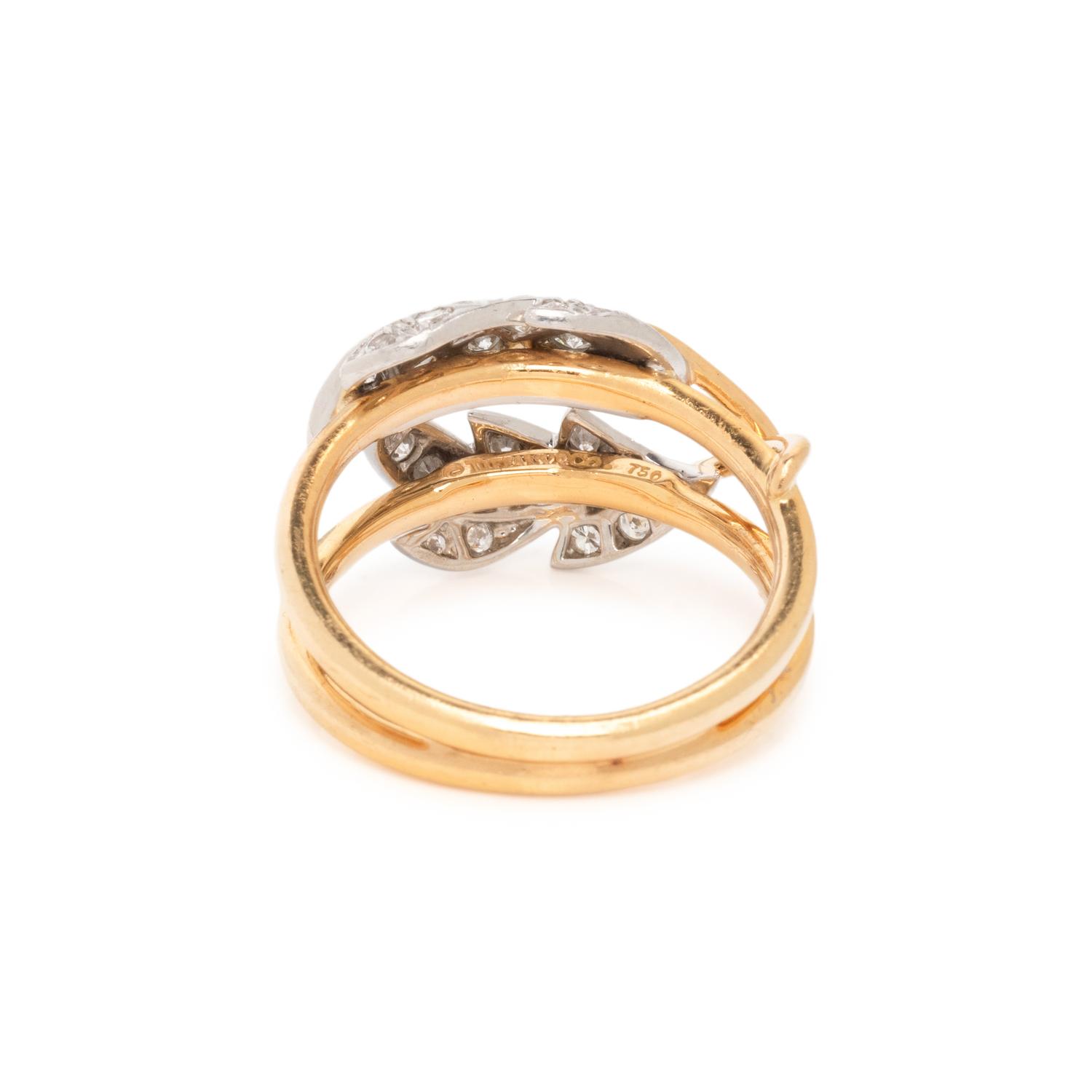 TIFFANY & CO., SCHLUMBERGER, DIAMOND 'TWO LEAVES' RING