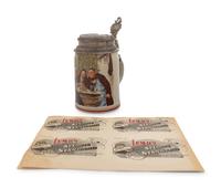 An American Stoneware and Pewter Stein