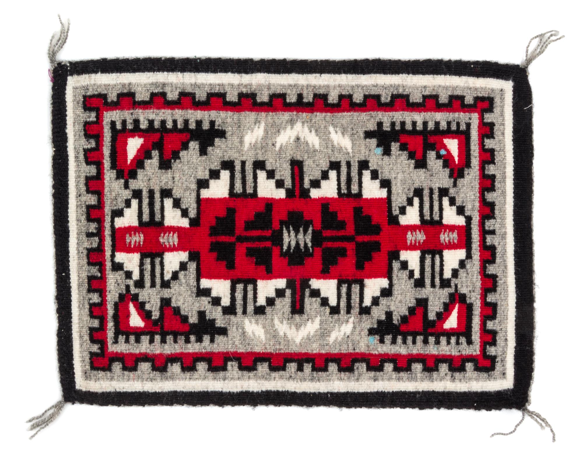 Two Navajo Wool Rugs Larger 13 1/2 x 9 3/4 inches.