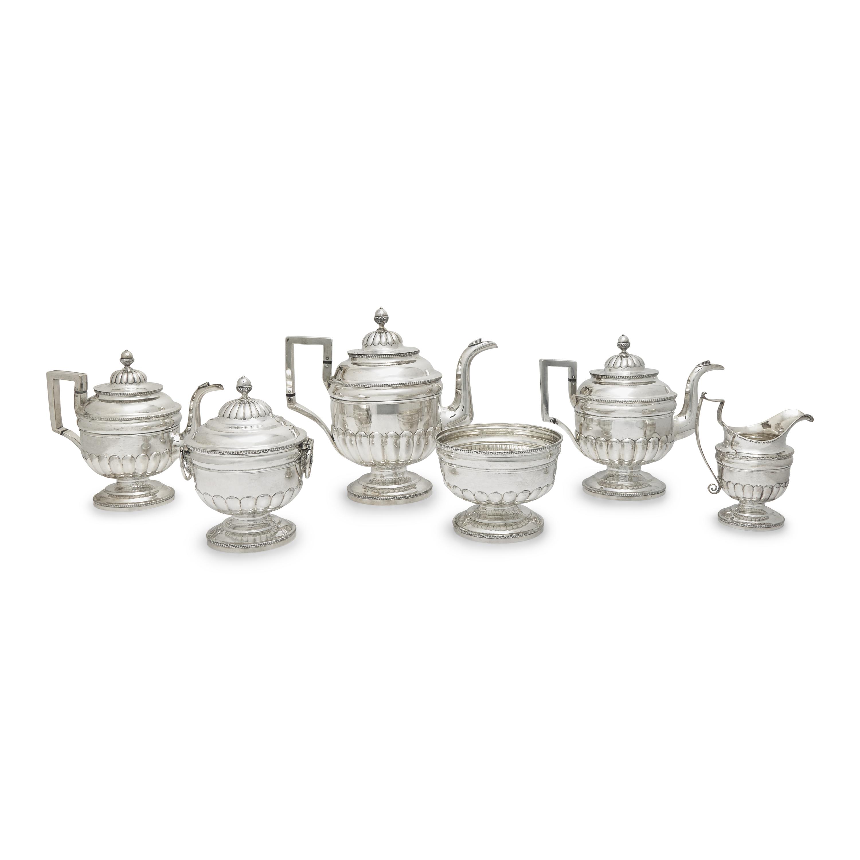 A Federal Silver Six-Piece Tea and Coffee Service
