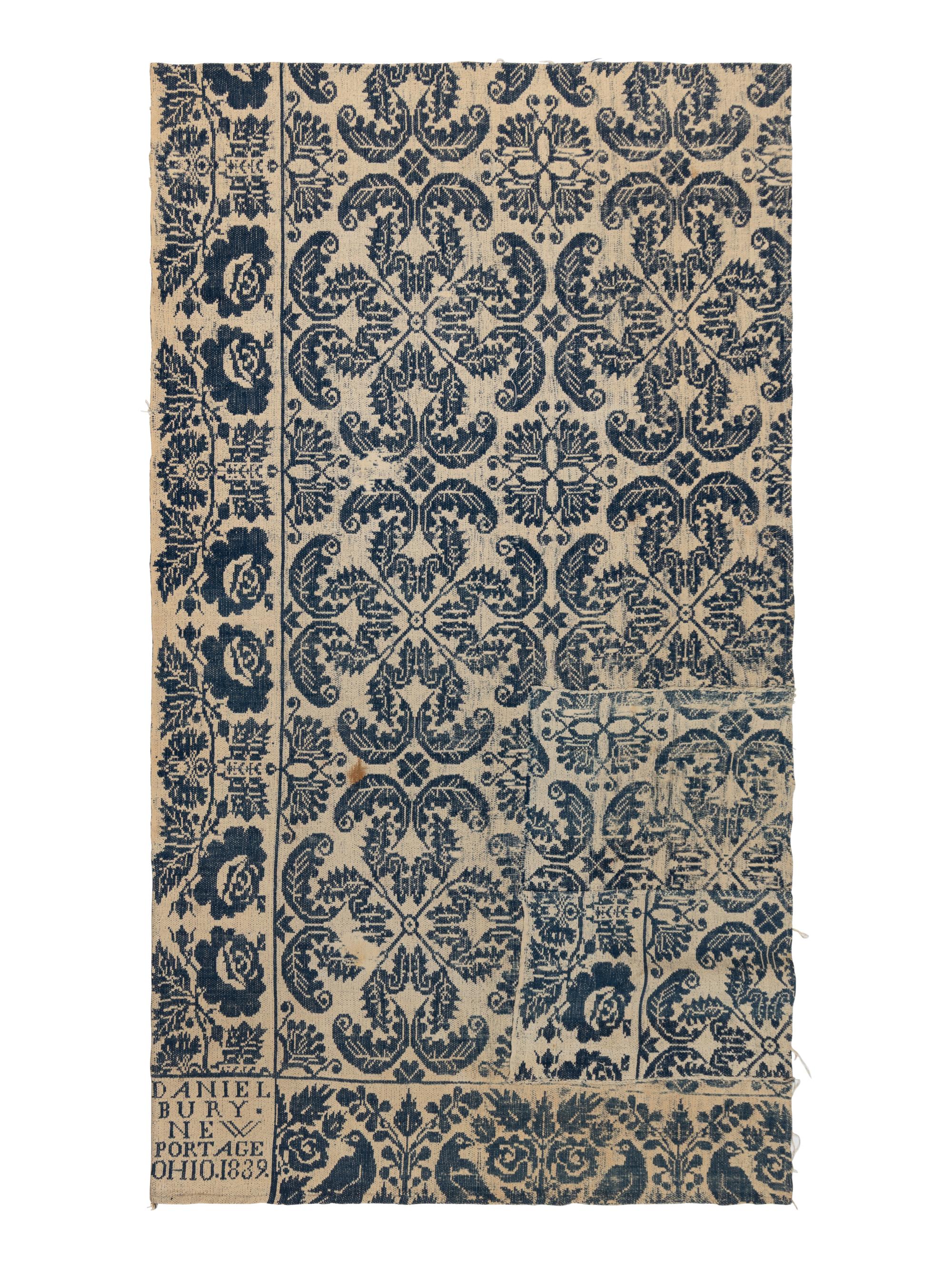 Two Cotton and Wool Jacquard Coverlets