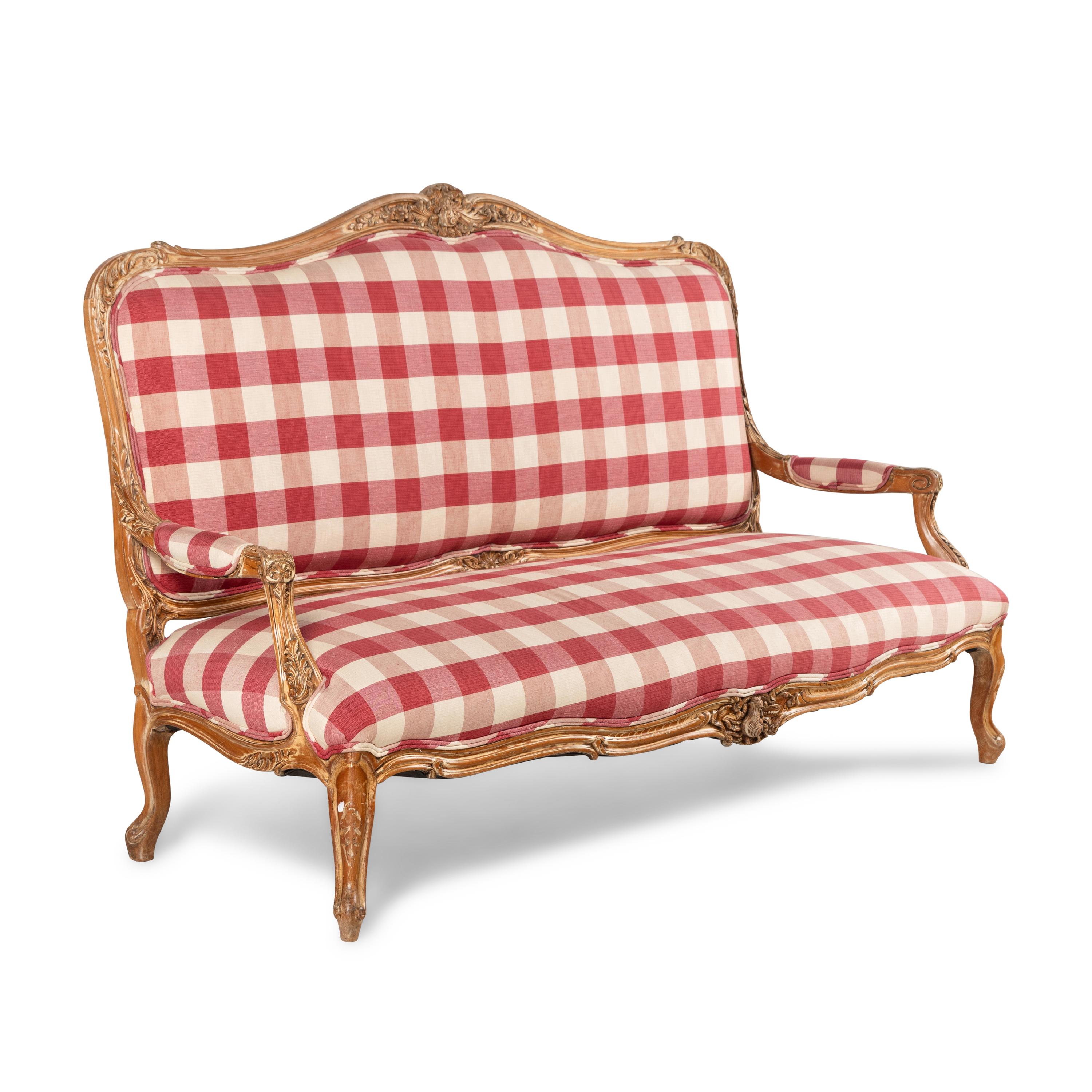 A Louis XV Style Carved Beechwood Settee