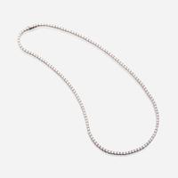 A diamond and fourteen karat white gold rivière necklace