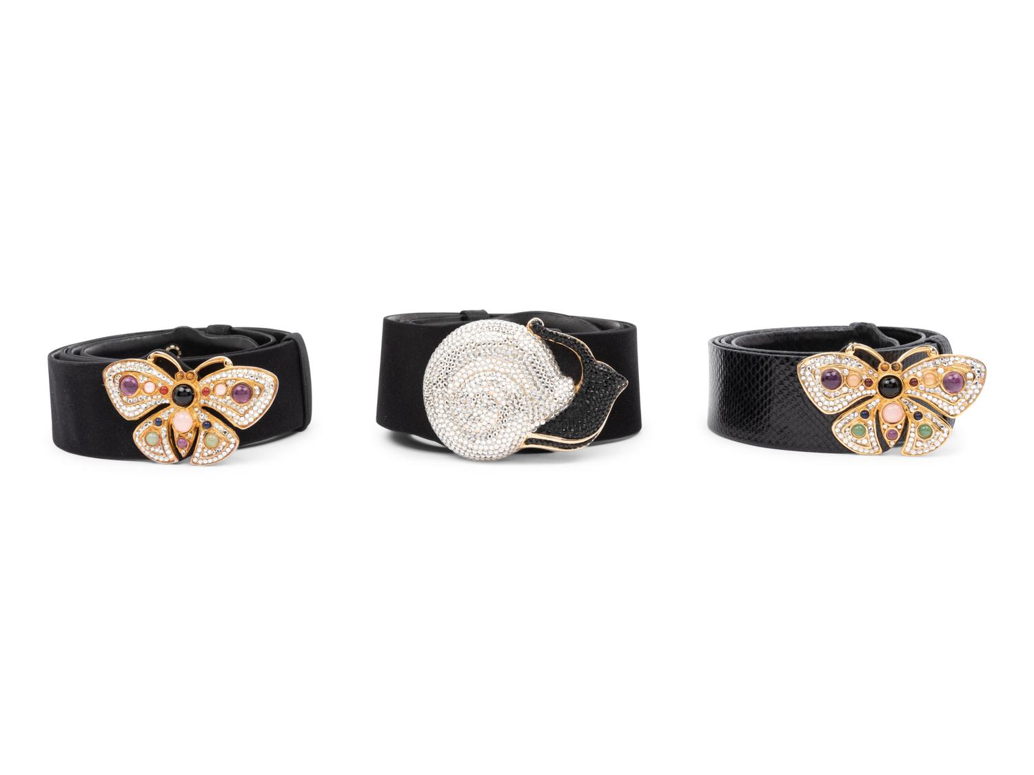 Three Judith Leiber Adjustable Belts, 1980-1990s