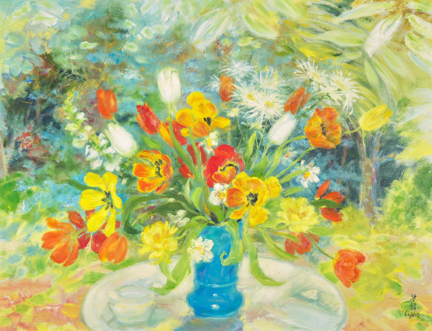 Le Vase Opaline Bleu