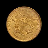 A United States 1857 Liberty Head $20 Gold Coin