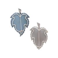 PAIR OF DRUZY AND DIAMOND LEAF PINS