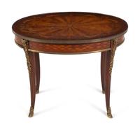 A Continental Marquetry and Gilt Metal Mounted Low Table